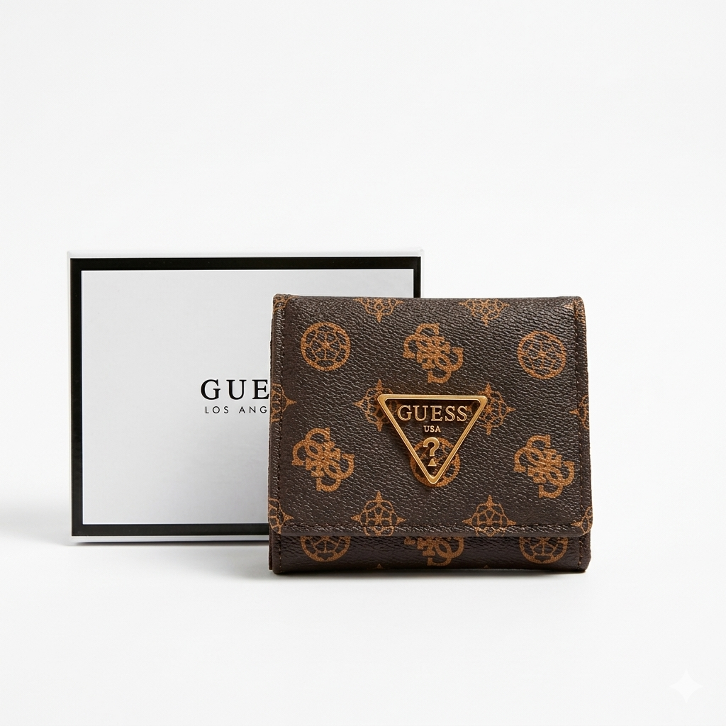 Porte-monnaie GUESS Monogramme Marron
