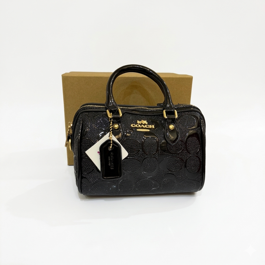 Sac COACH Monogramme noir brillant