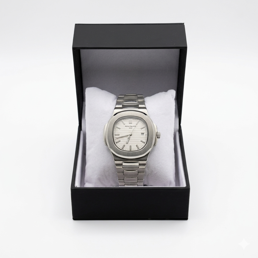 Montre Patek Philippe Nautilus tableau Blanc - Homme