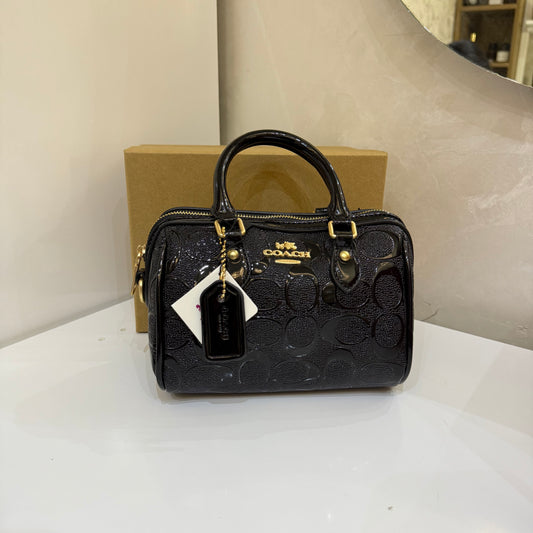 Sac COACH Monogramme noir brillant